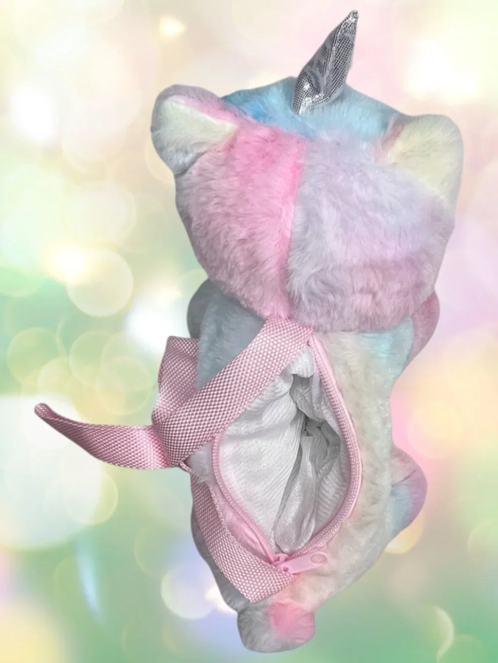 NWT Unicorn Bag Plush Stuffed Animal Purse Tie Dye Rainbow Crossbody Girls #5